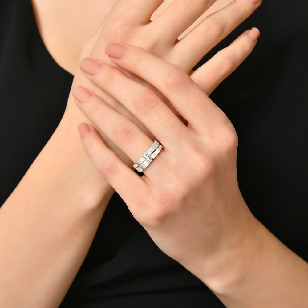 0.03 ct. Moderner Ehering fur Damen