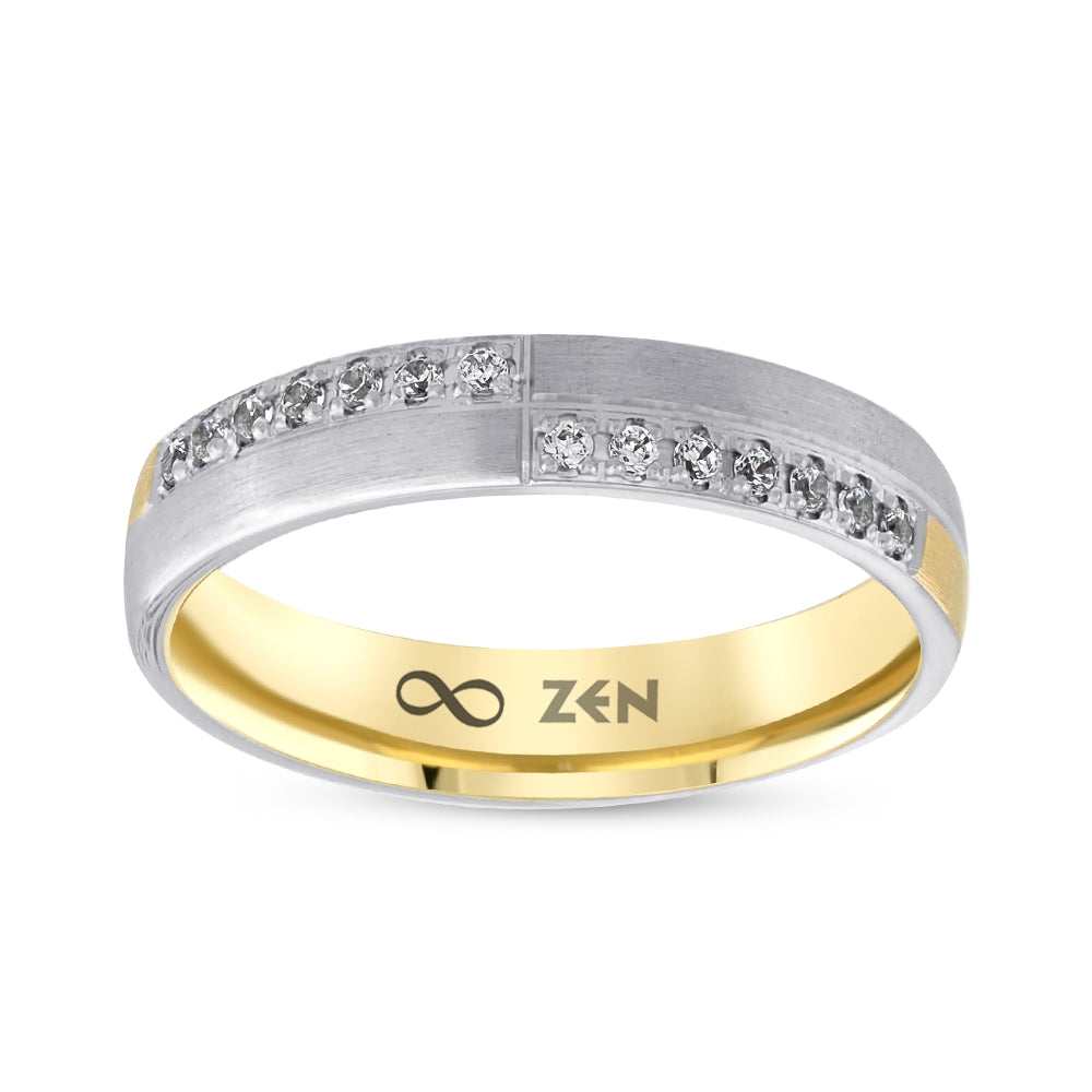 0.09 ct. Moderner Ehering für Damen