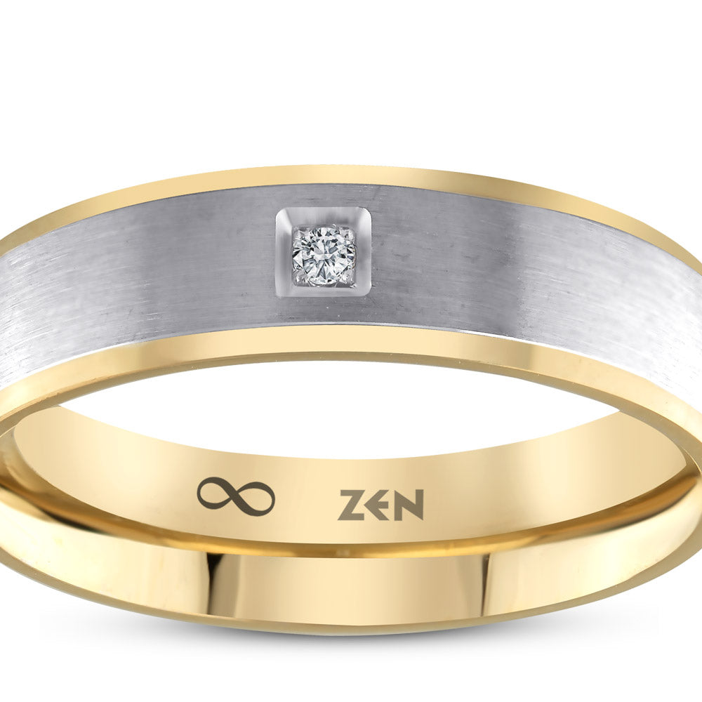 0.02 ct. Moderner Ehering für Damen