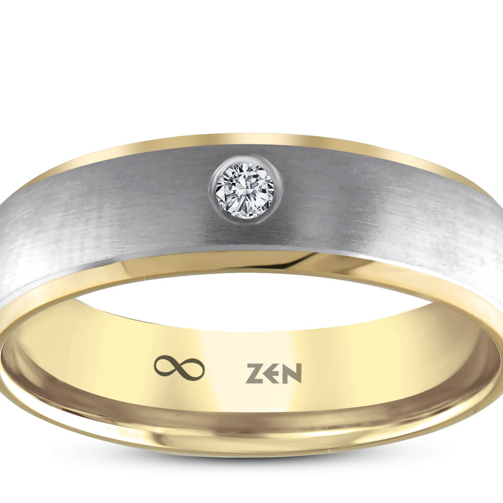0.03 ct. Moderner Ehering für Damen