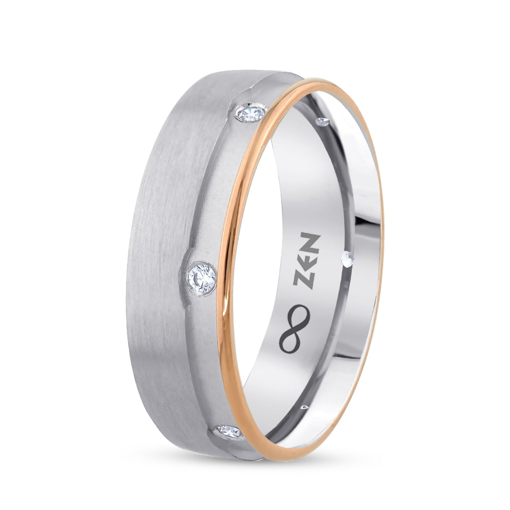 0.08 ct. Moderner Ehering für Damen