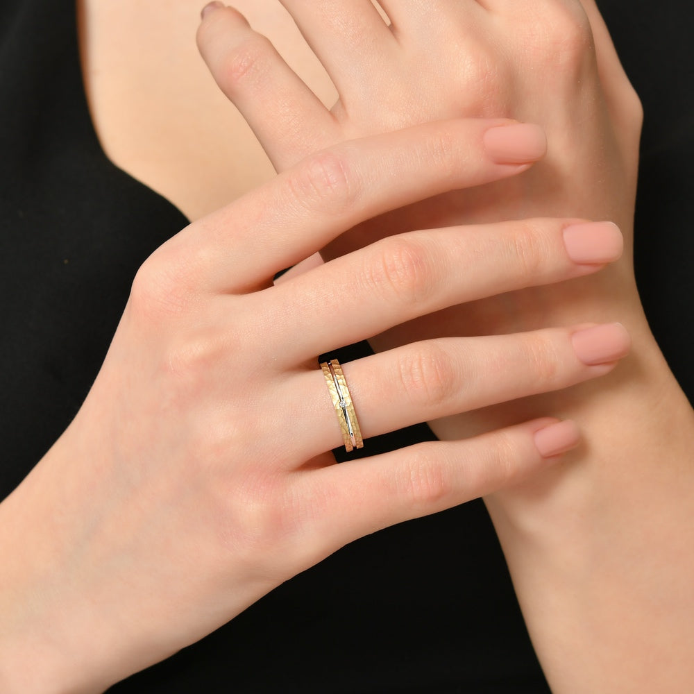 0.01 ct. Moderner Ehering für Damen