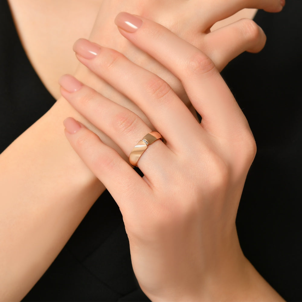 0.01 ct. Moderner Ehering fur Damen