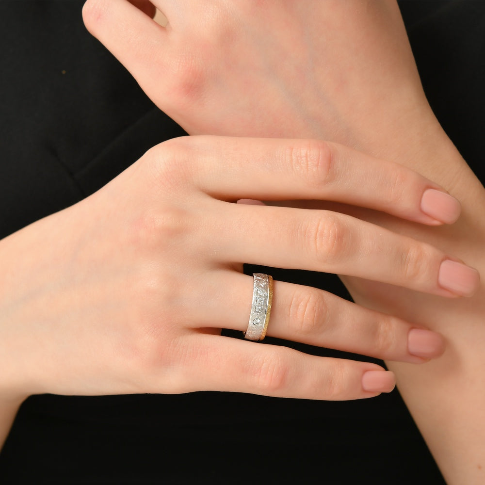 0.09 ct. Modern Wedding Ring for Women