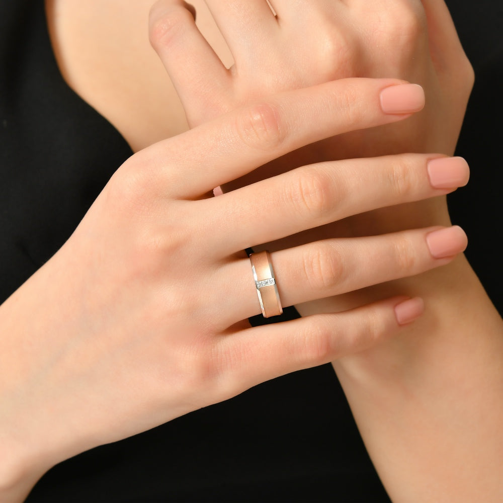 0.02 ct. Modern Wedding Ring for Women