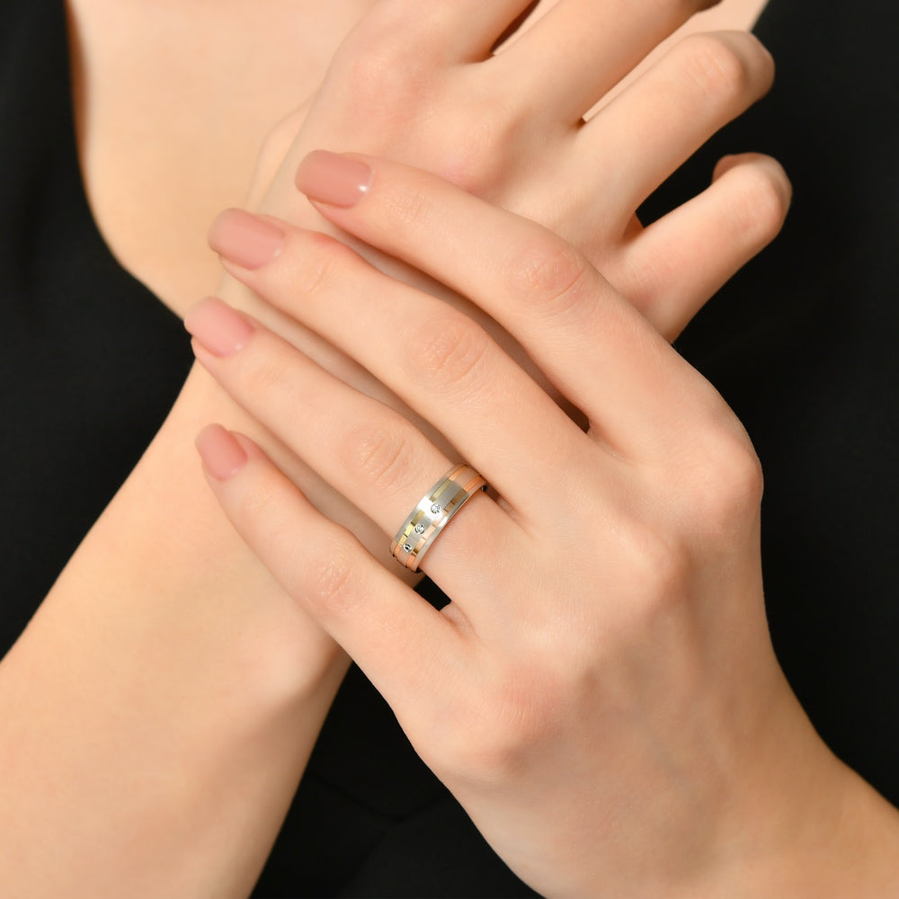 0.03 ct. Moderner Ehering fur Damen