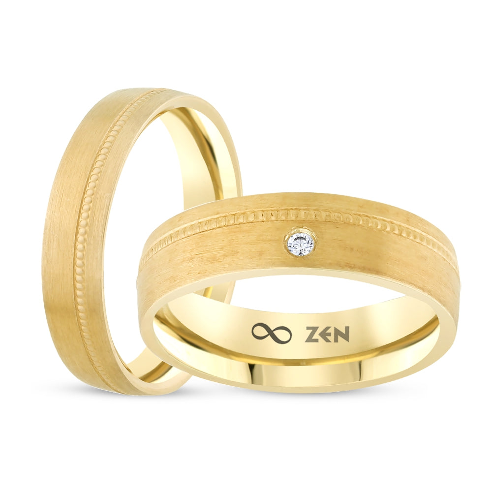 0.02 ct. Moderner Ehering für Damen