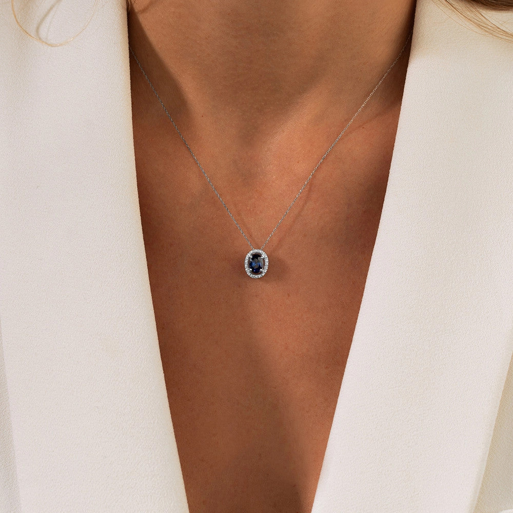 0.64 ct. Saphir Halskette