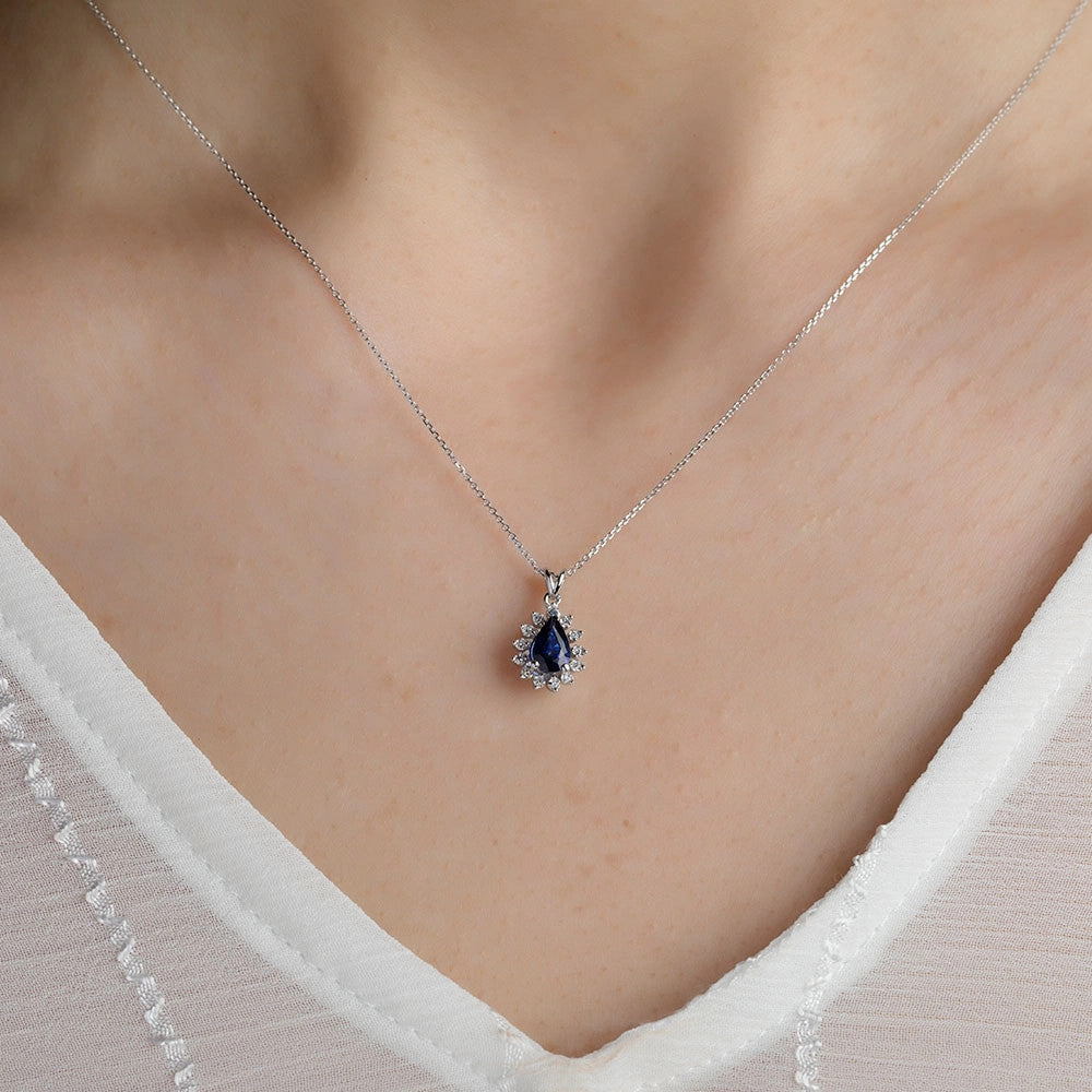 0.27 ct. Saphir Halskette