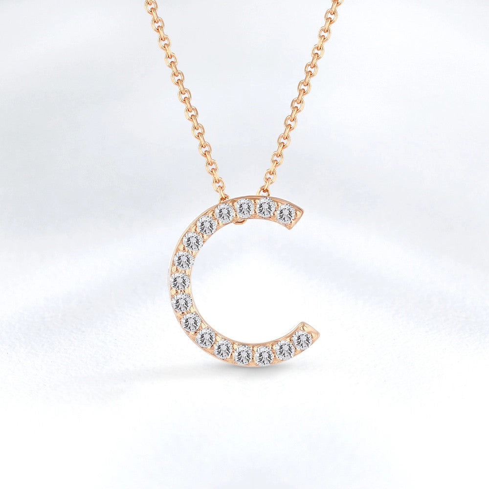 0.09 ct. Buchstabe C Diamant Halskette