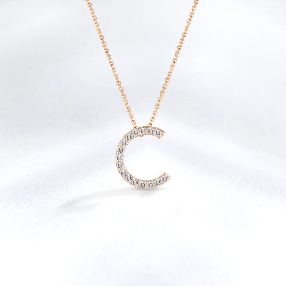 0.09 ct. Buchstabe C Diamant Halskette