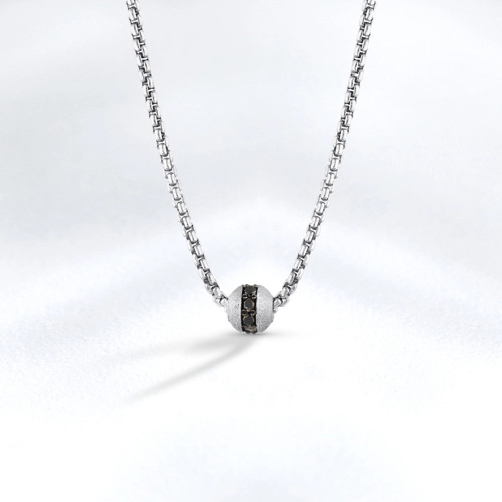 0.25 ct. Herren Silber Diamant Halskette