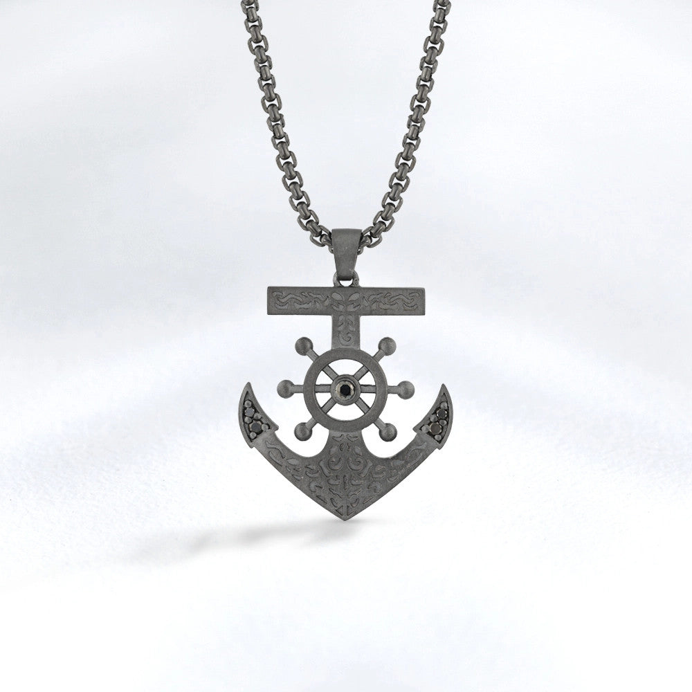 0.13 ct. Men Silver Diamond Necklace