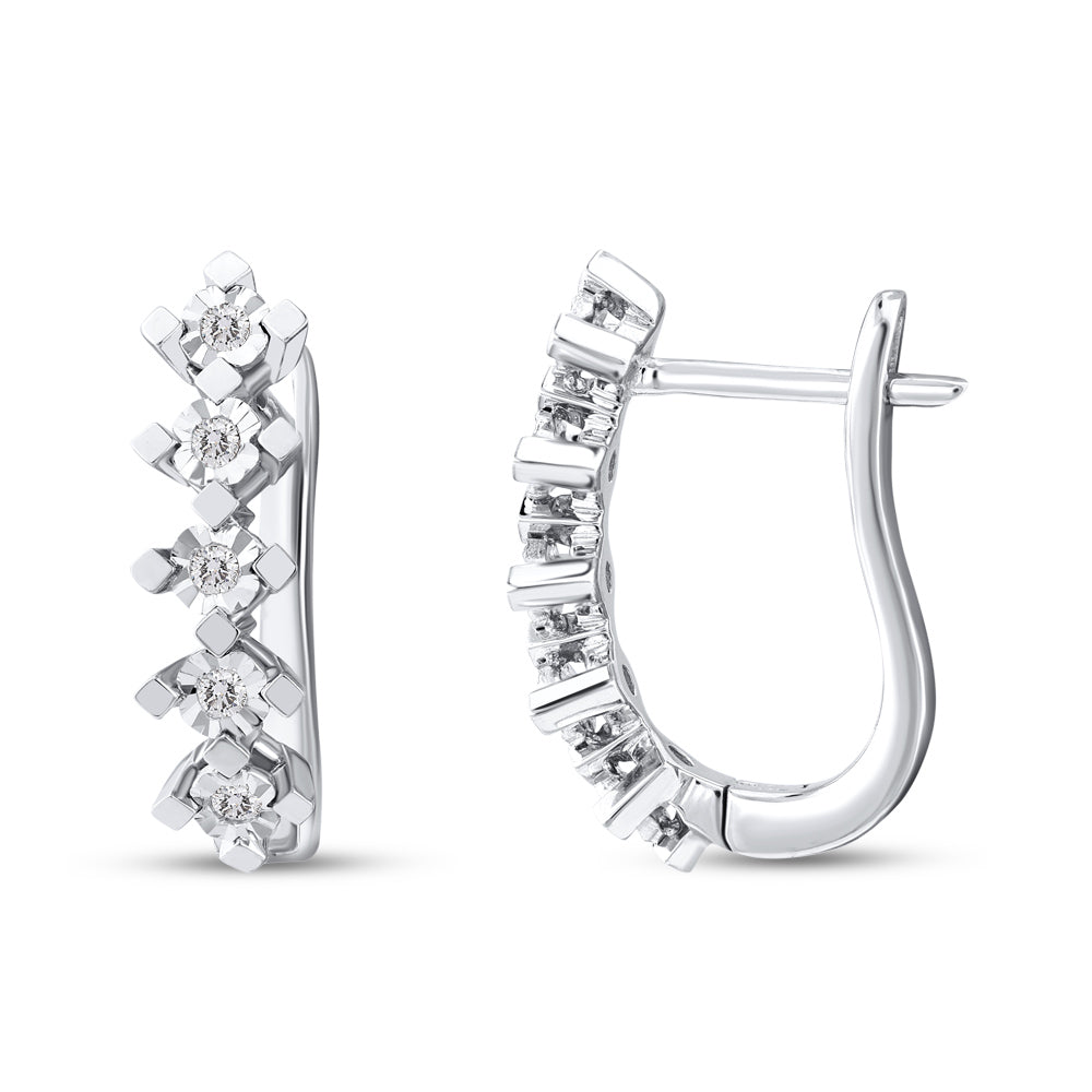0.10 ct. Fünfstein Diamant Ohrringe