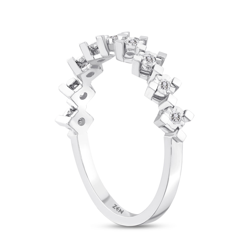 0.09 ct. Halbmemoire Diamantring