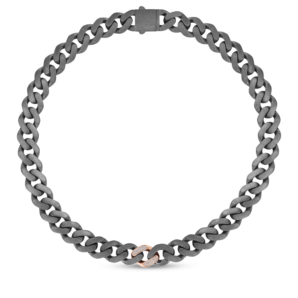 0.50 ct. Silberne und goldene Diamant Halskette