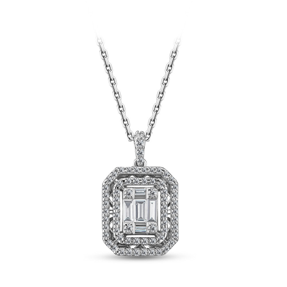 0.44 ct. Baguette Diamond Necklace