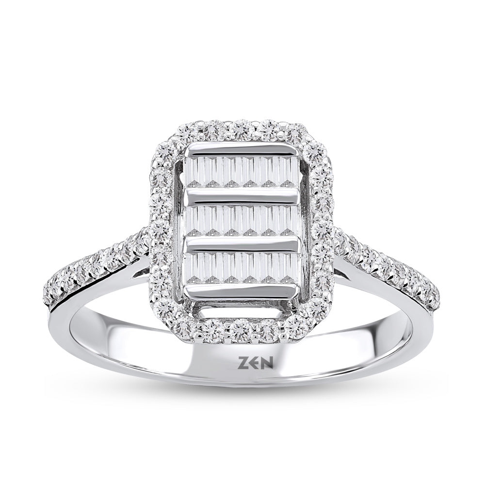 0.42 ct. Baguette Diamantring