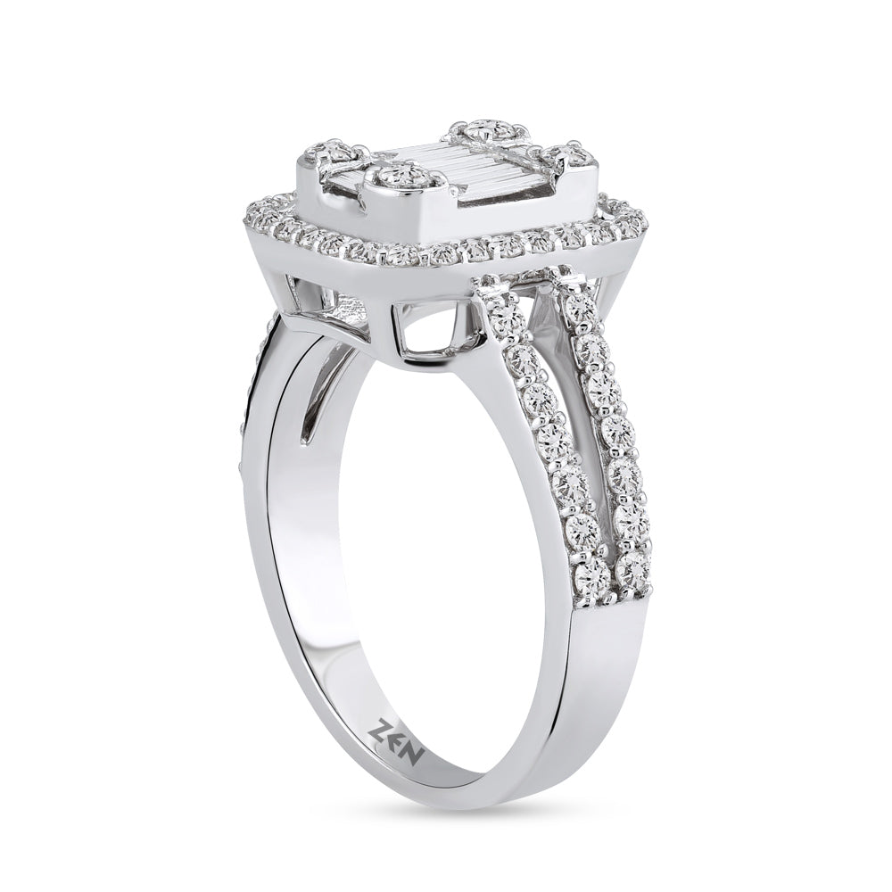 0.86 ct. Baguette Diamantring