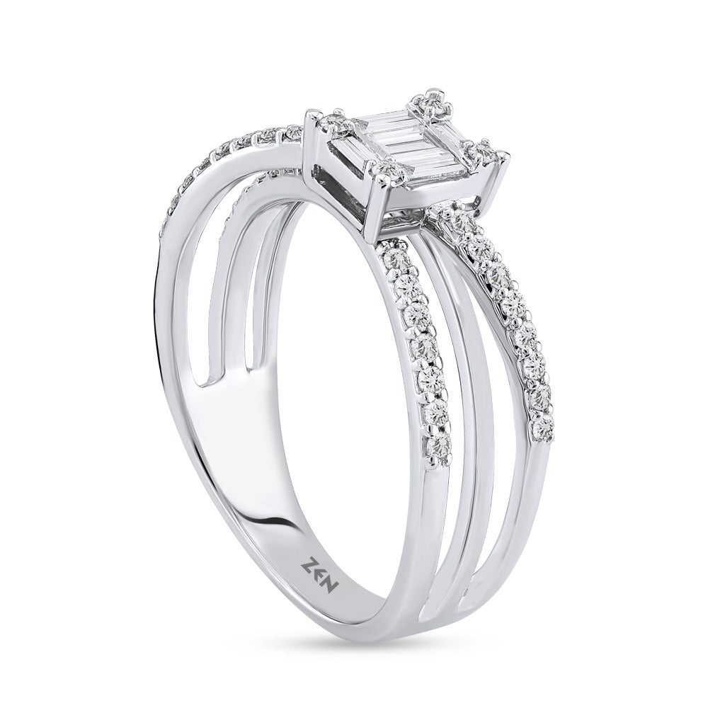 0.38 ct. Baguette Diamantring