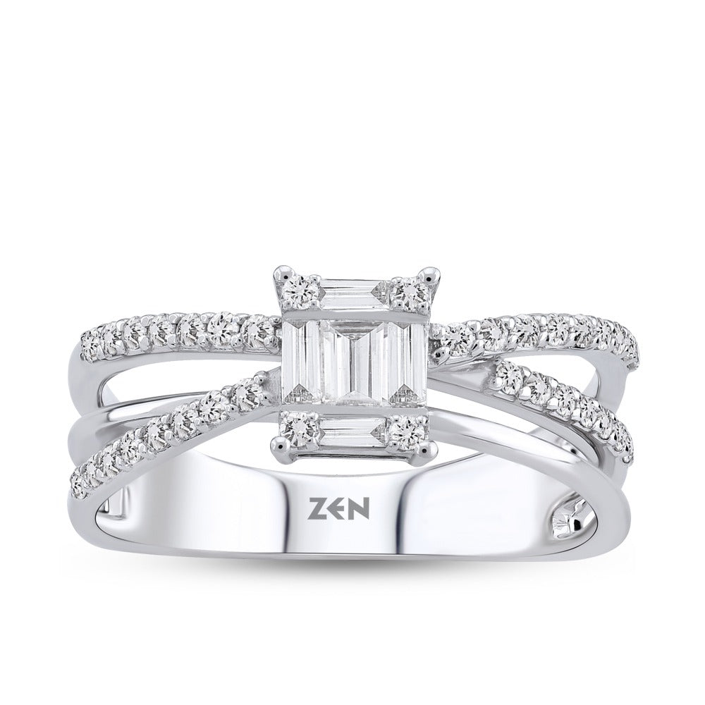 0.38 ct. Baguette Diamantring