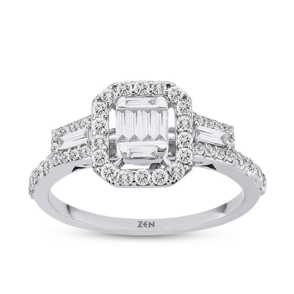 0.63 ct. Baguette Diamantring