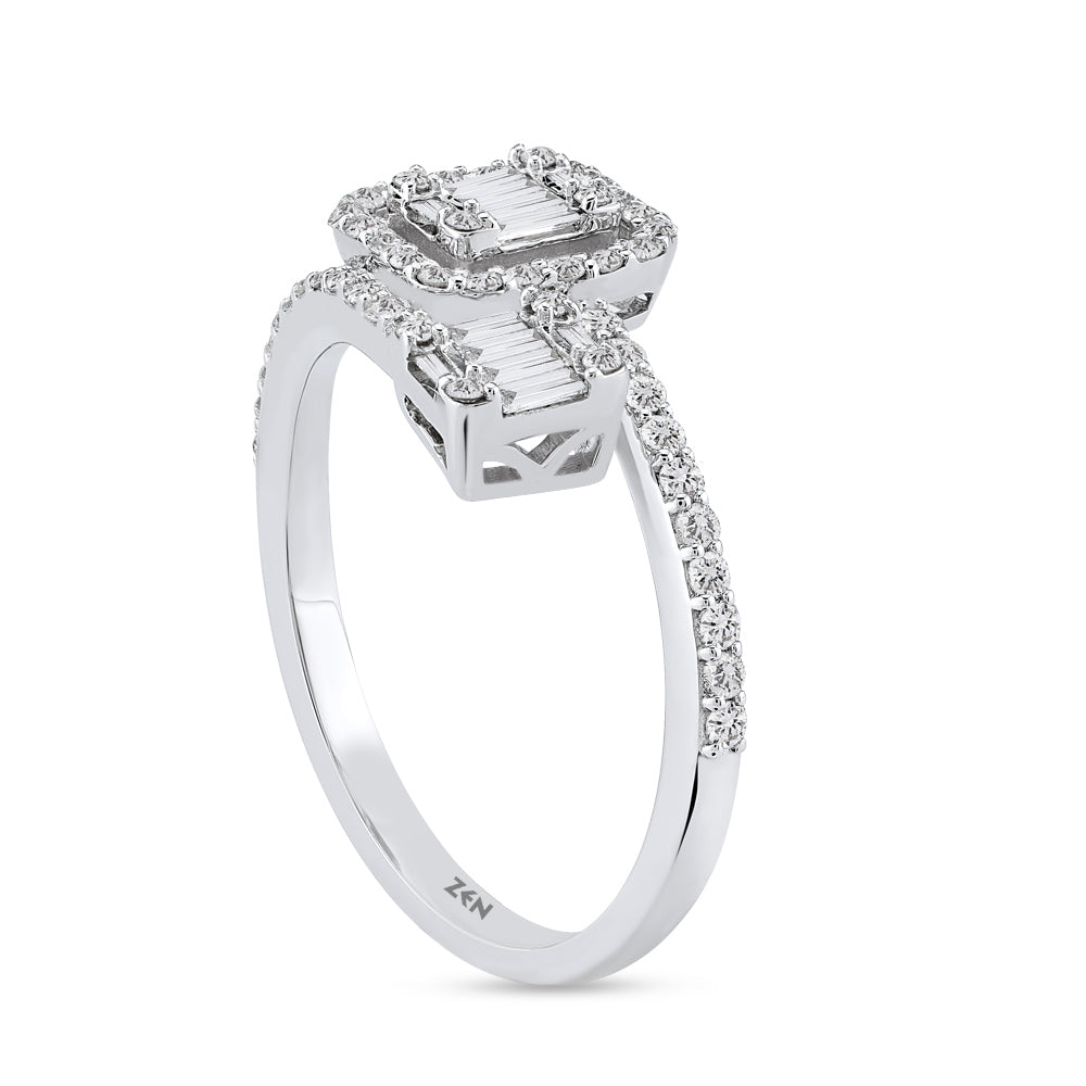 0.51 ct. Baguette Diamantring
