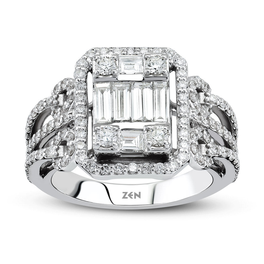 1.42 ct. Baguette Diamantring