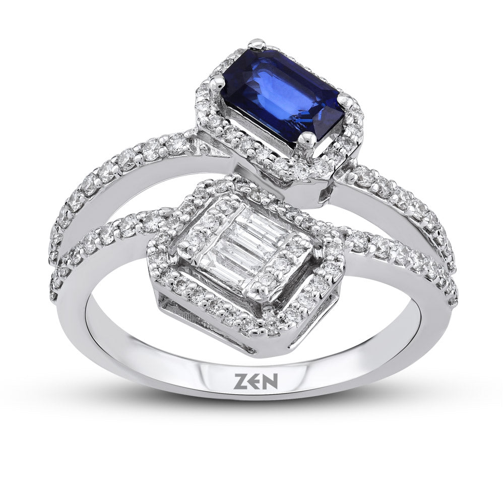 0.99 ct. Saphir Baguette Ring