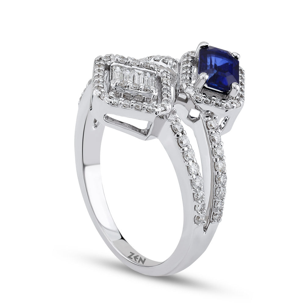 0.99 ct. Saphir Baguette Ring