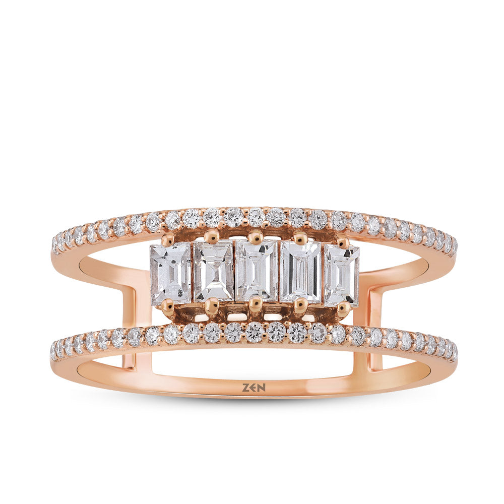 0.51 ct. Baguette Diamantring