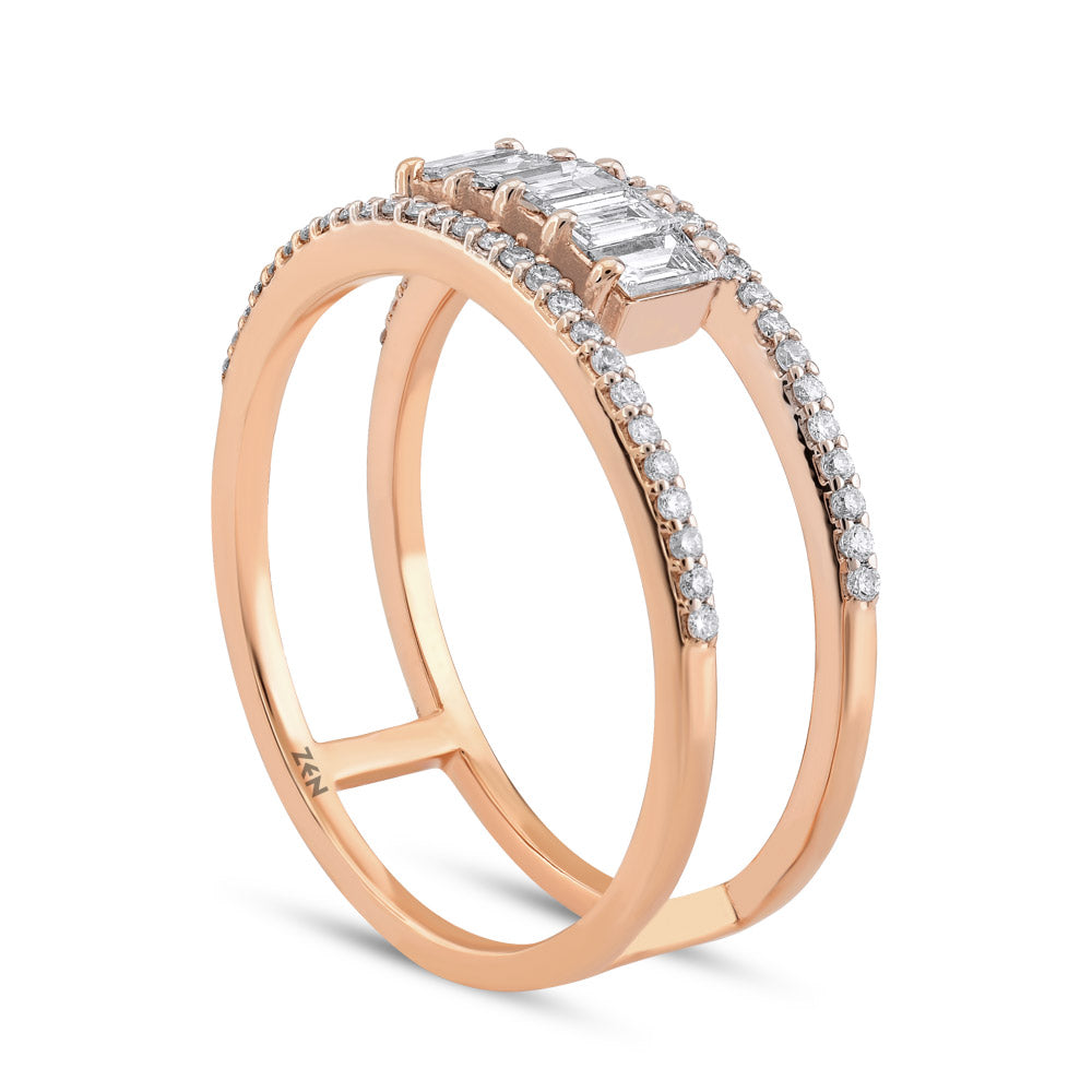 0.51 ct. Baguette Diamantring