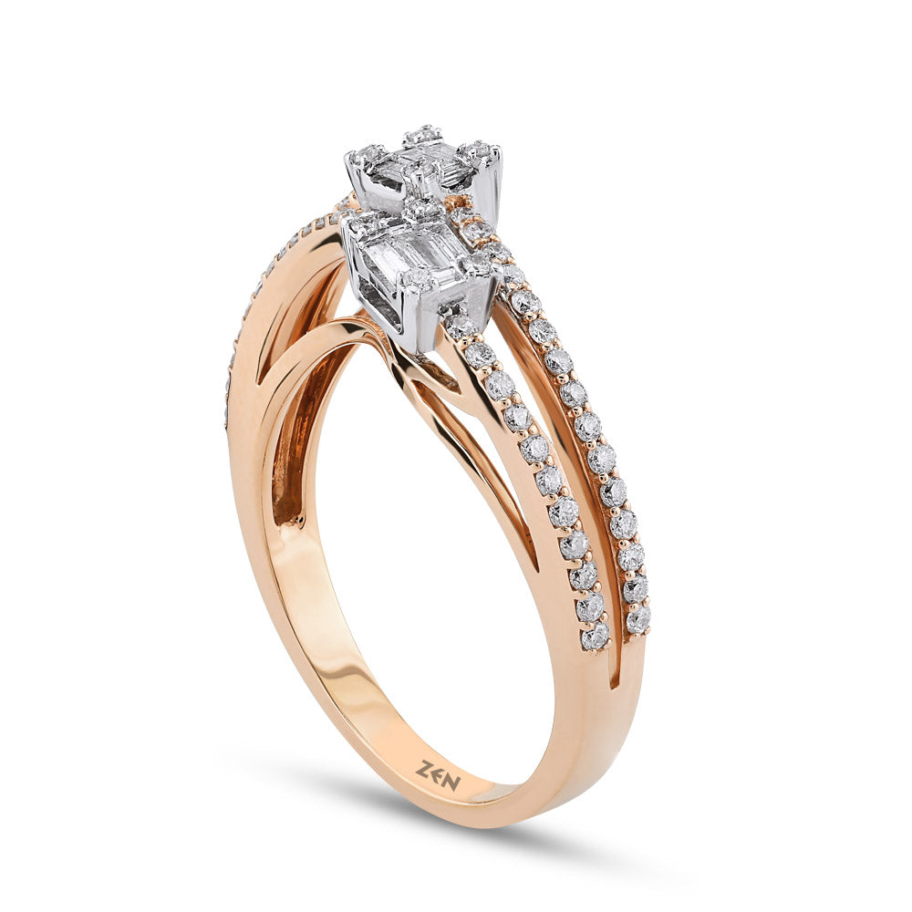 0.43 ct. Baguette Diamantring