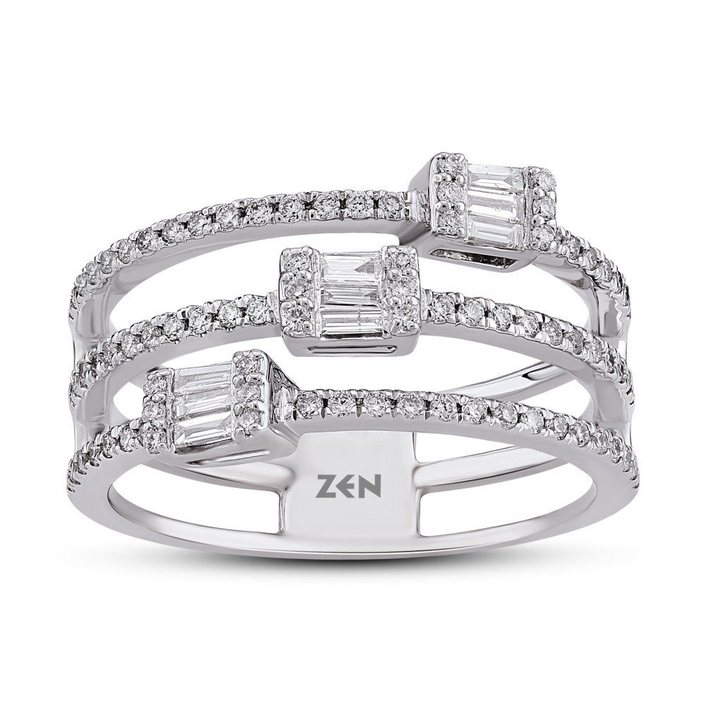 0.42 ct. Baguette Diamantring