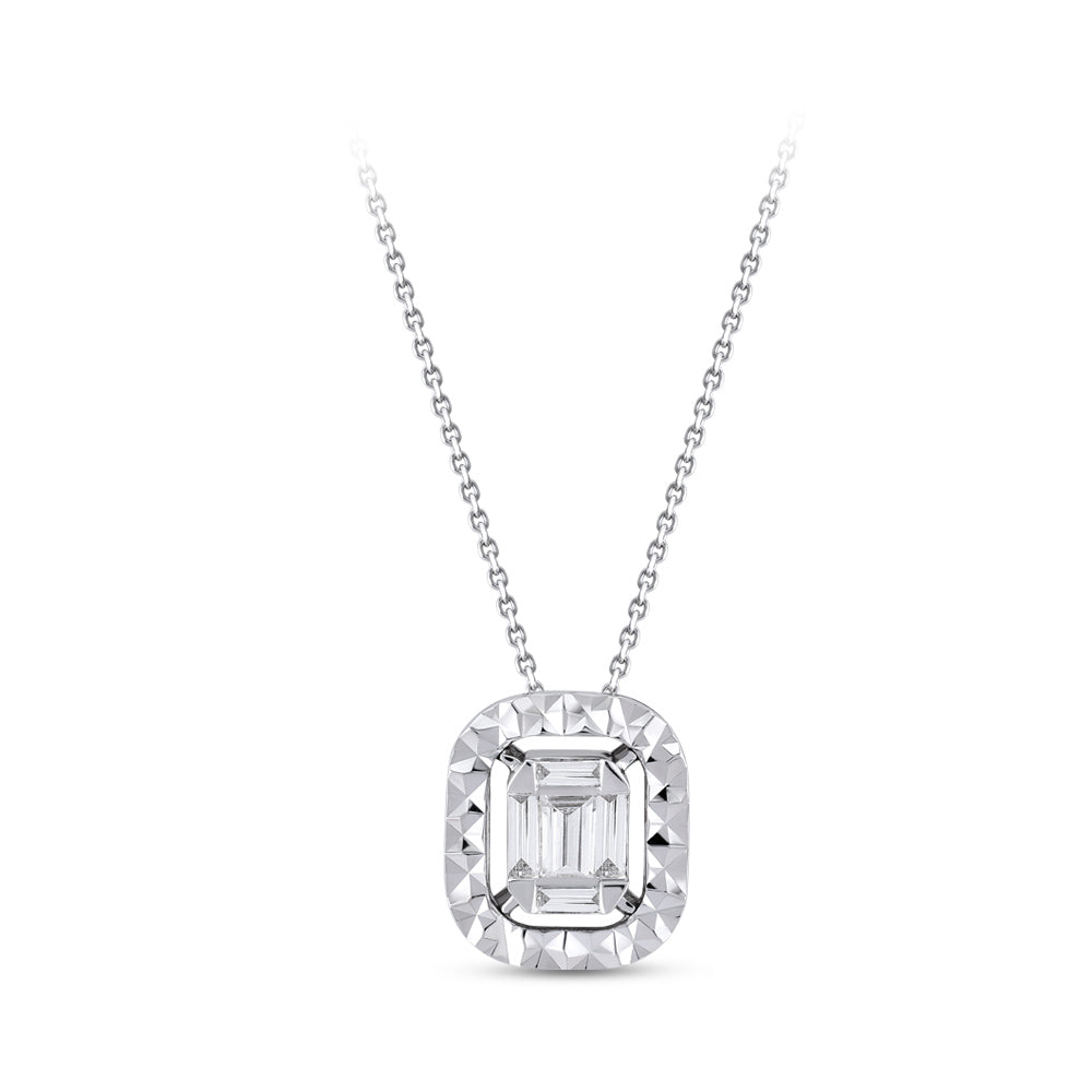 0.14 ct. Baguette Diamond Necklace