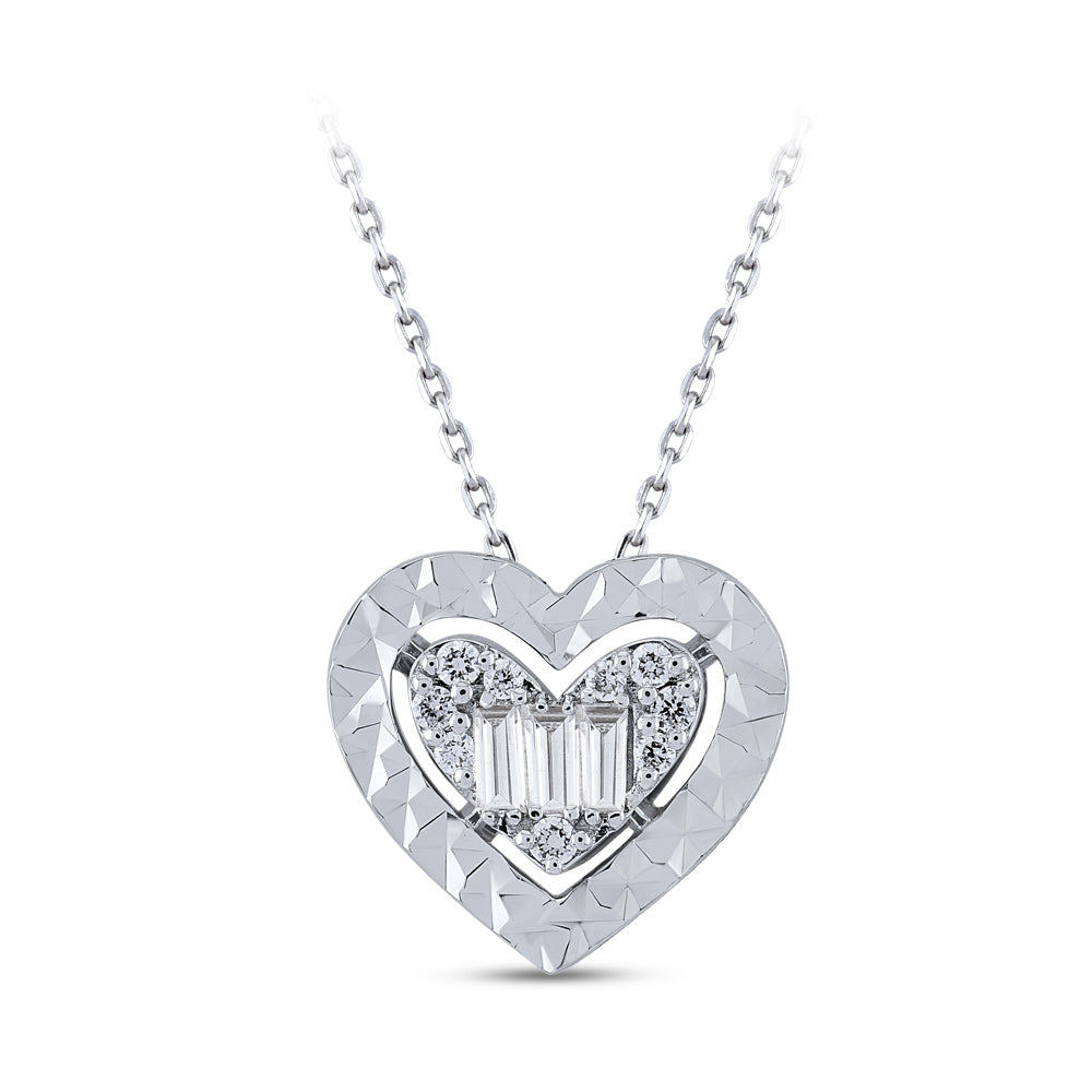 0.11 ct. Baguette Diamant Halskette