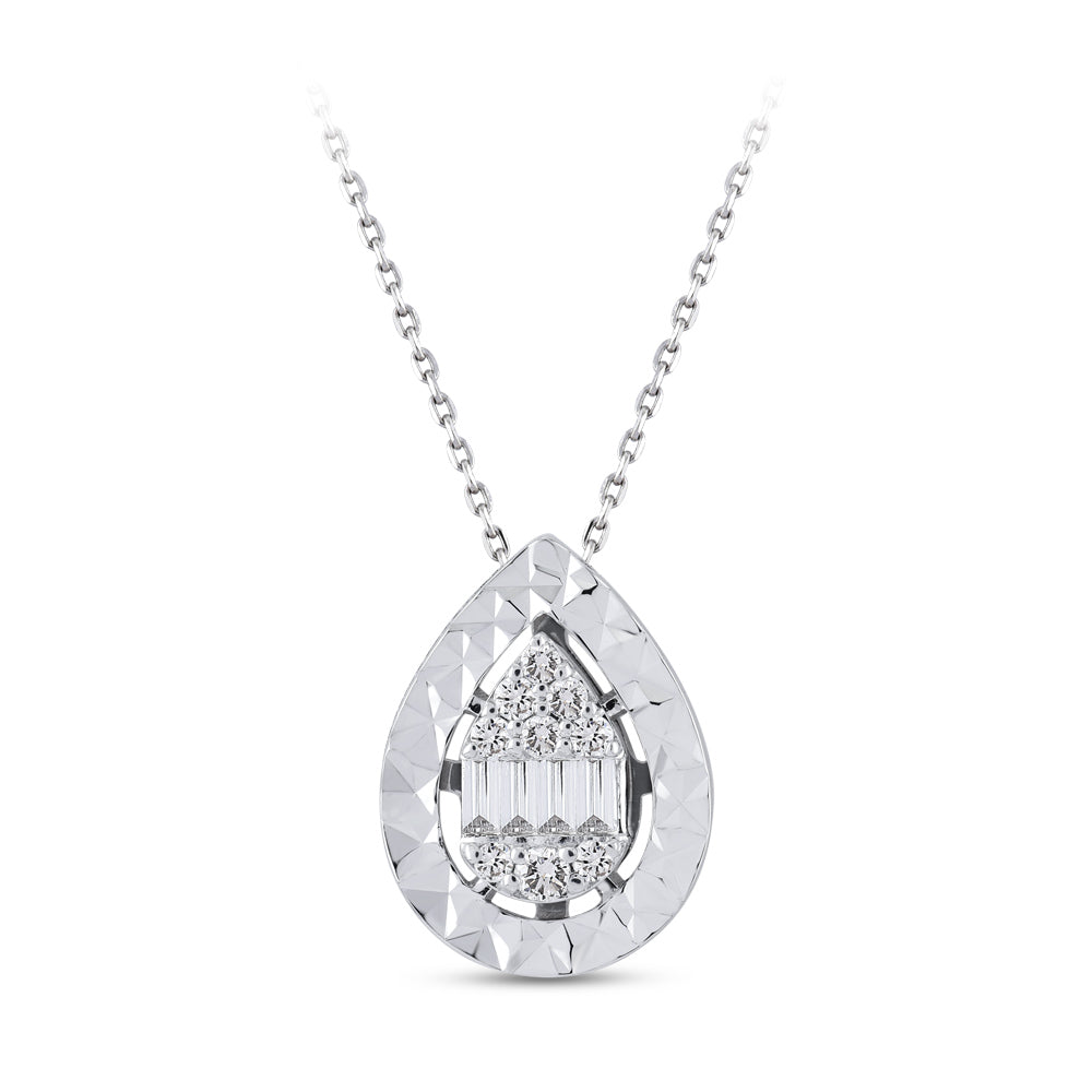 0.12 ct. Baguette Diamant Halskette