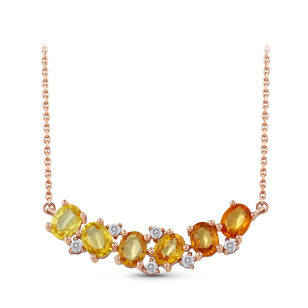 2.66 ct. Gelber Saphire Halskette