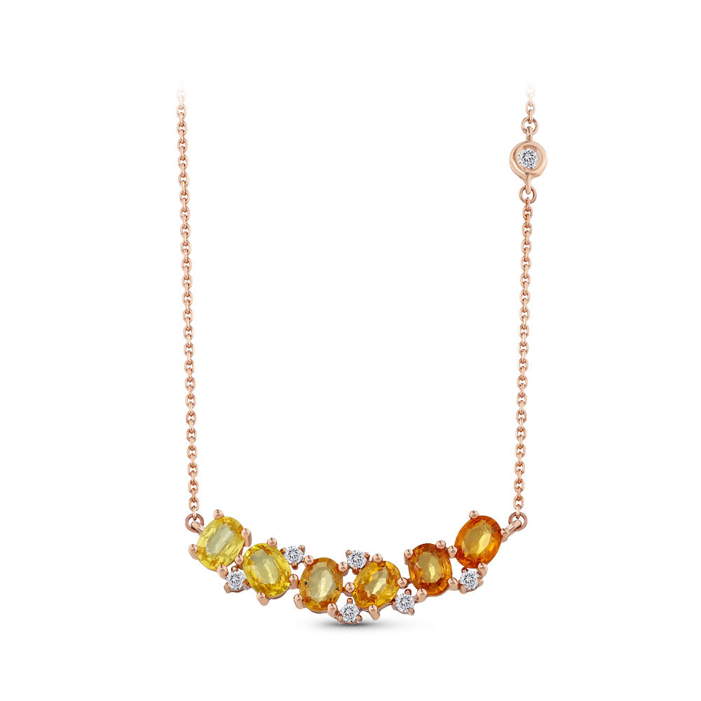 2.66 ct. Gelber Saphire Halskette