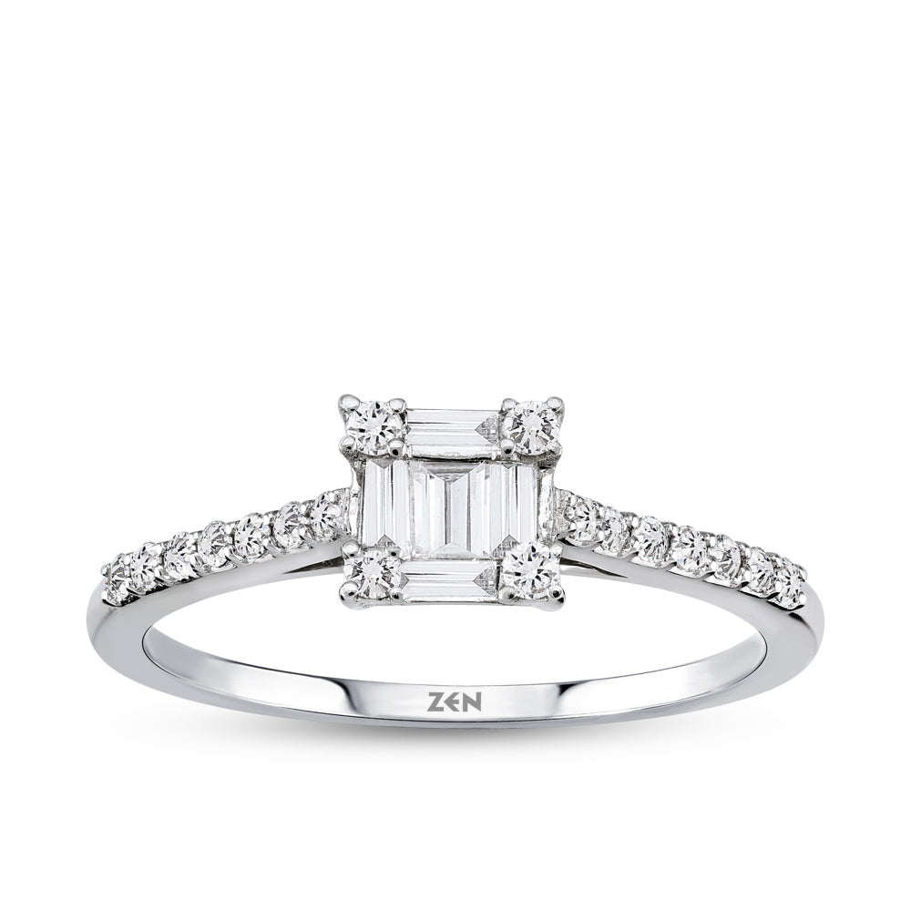 0.28 ct. Baguette Diamantring