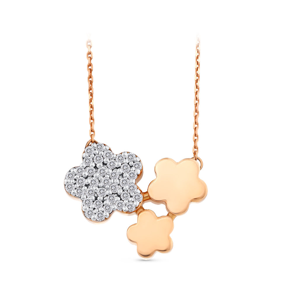 0.14 ct. Kleeblatt Halskette