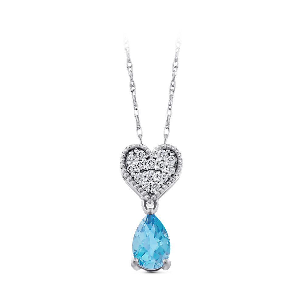 0.46 ct. Blauer Topas Halskette