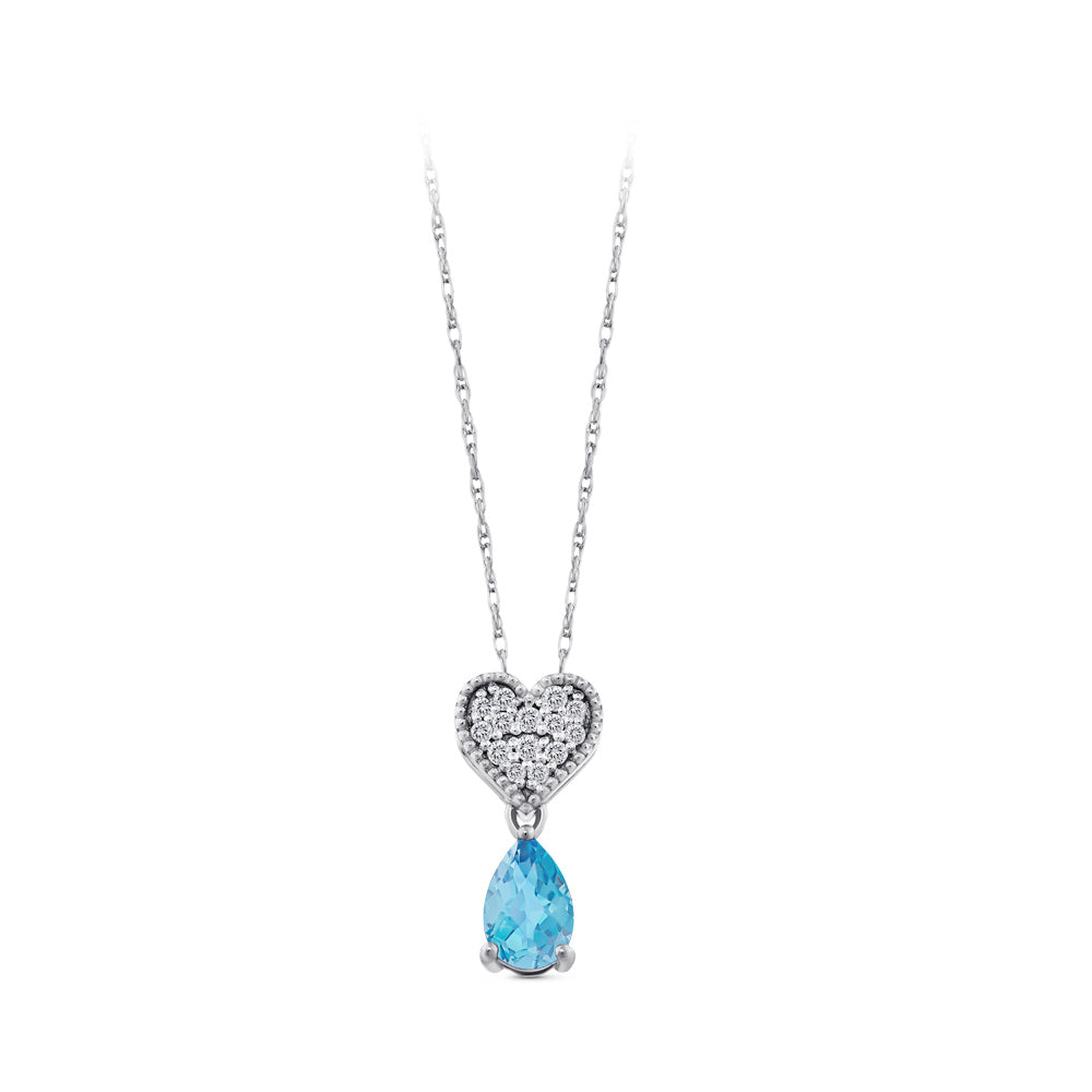 0.46 ct. Blauer Topas Halskette