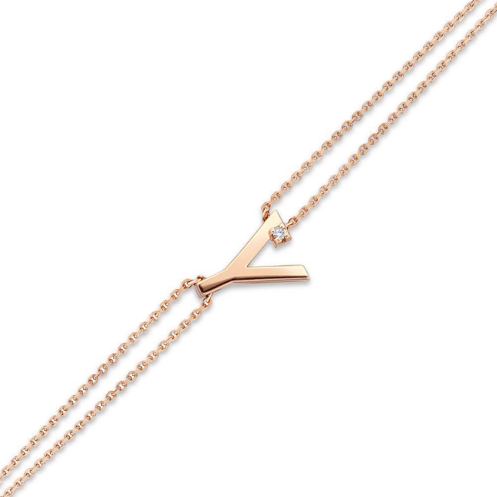 0.01 ct. Buchstaben Y Diamantarmband