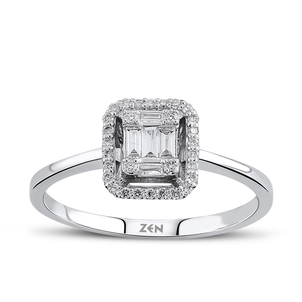 0.17 ct. Baguette Diamantring