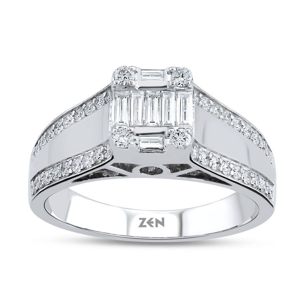 0.52 ct. Baguette Diamantring