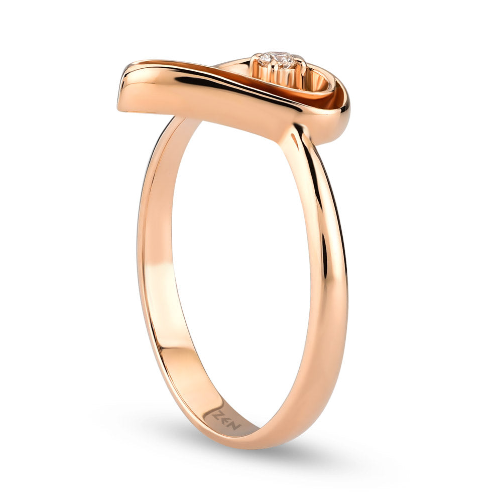 0.03 ct. Heart Diamond Ring