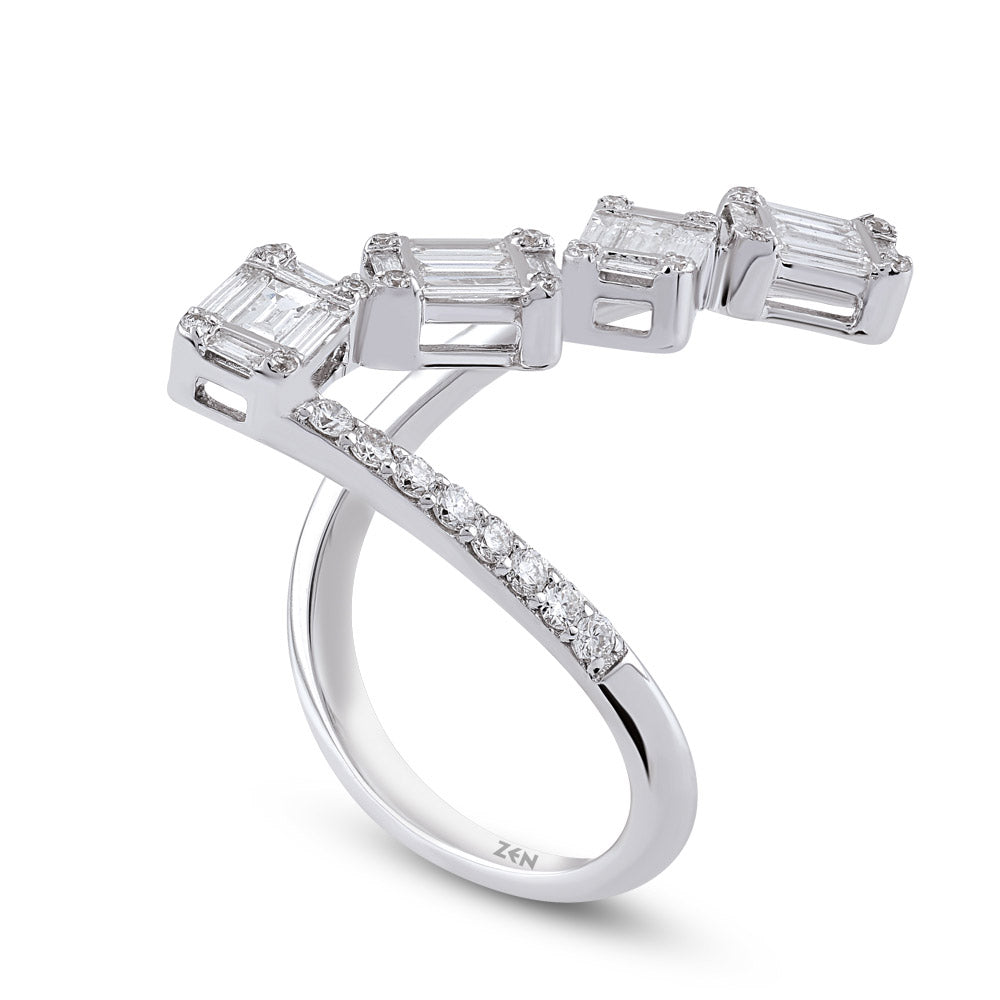 0.70 ct. Baguette Diamantring