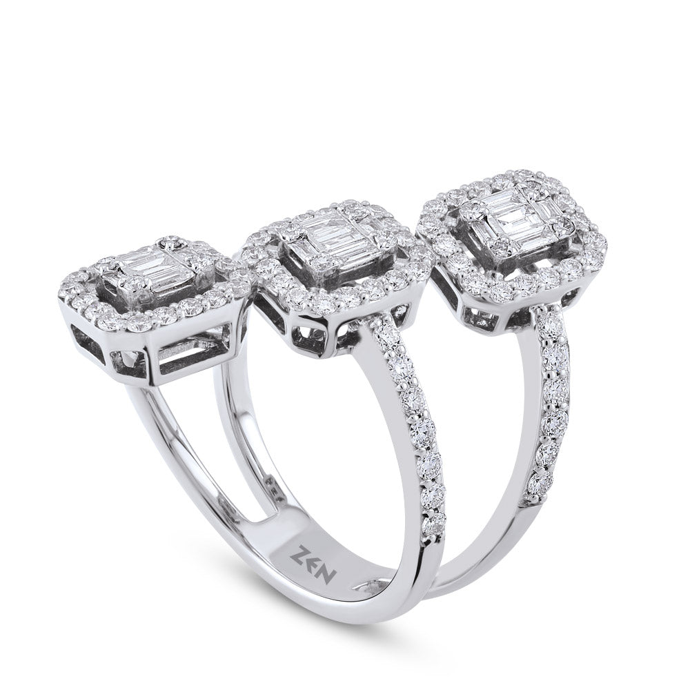 0.96 ct. Baguette Diamantring