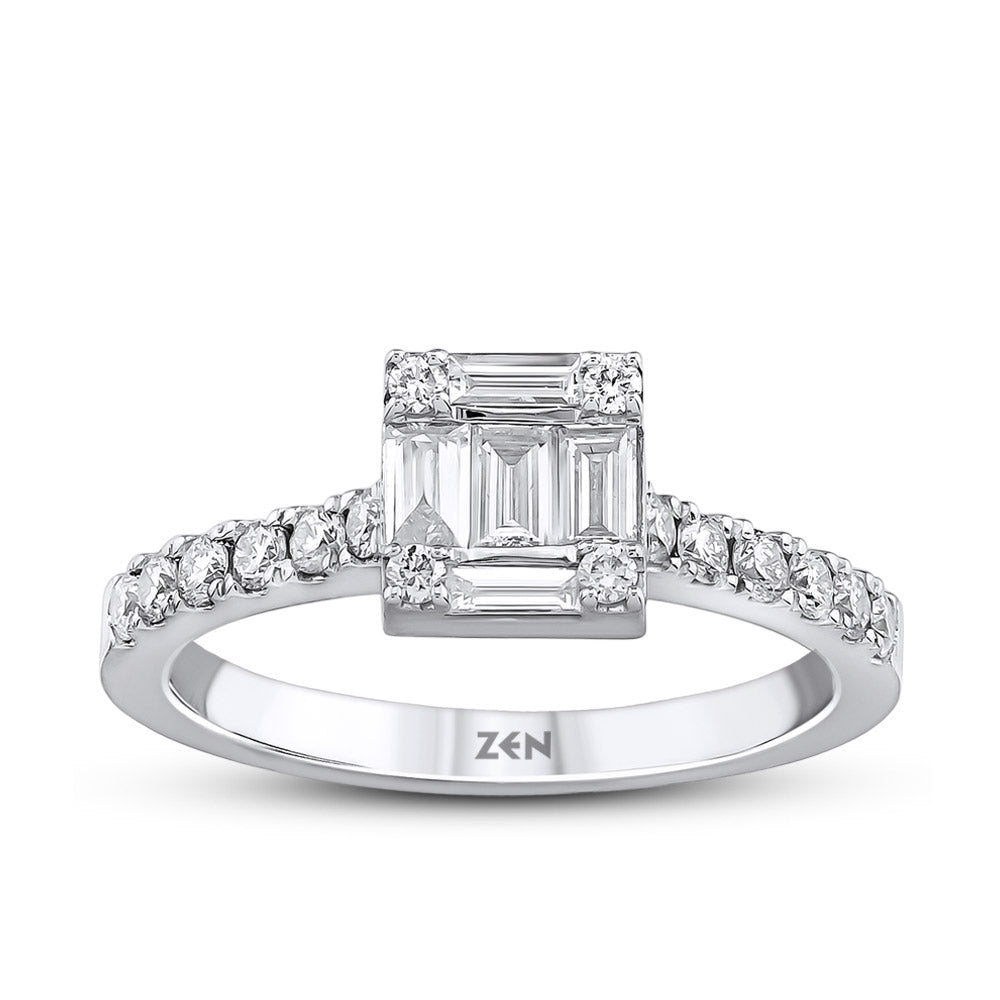 0.61 ct. Baguette Diamantring
